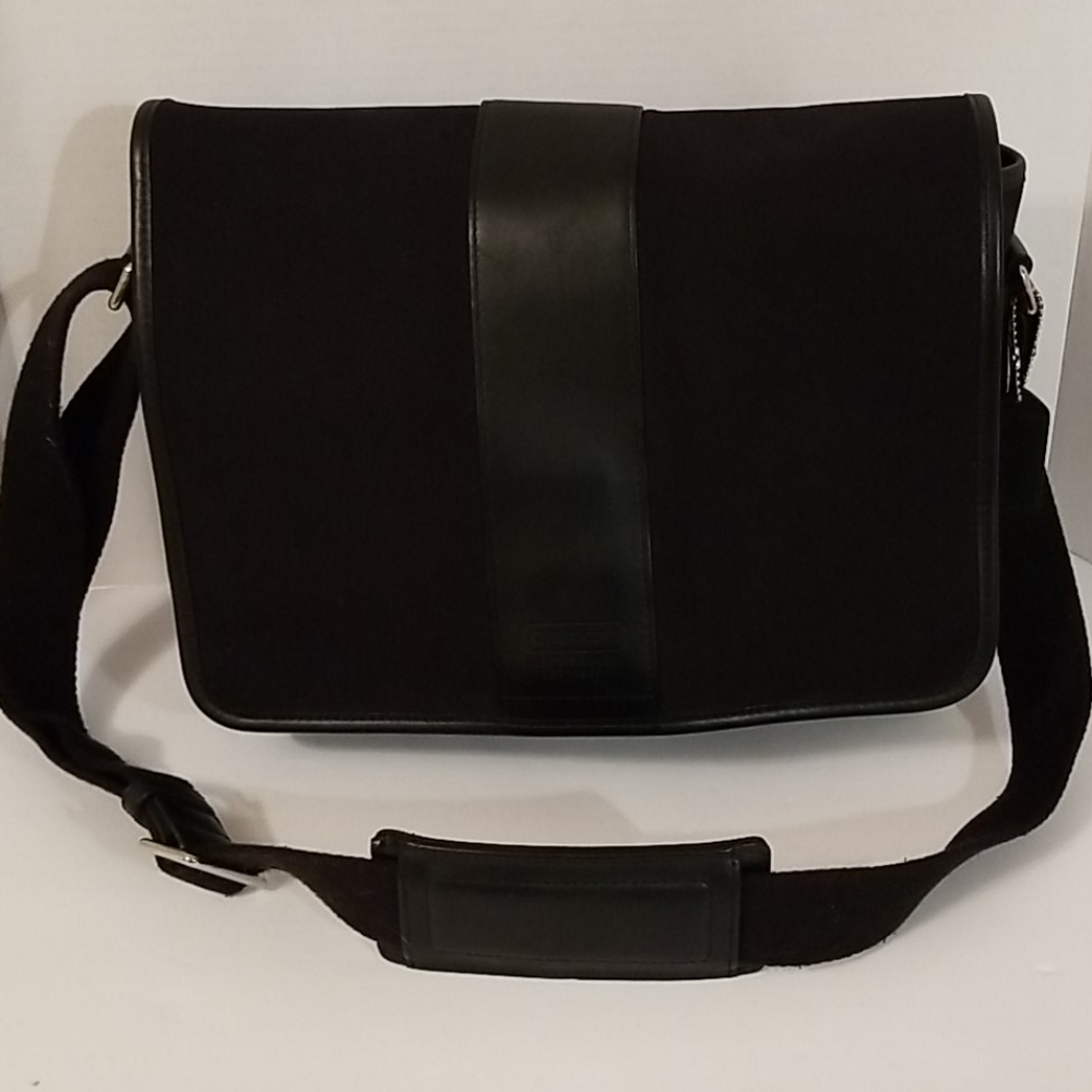 Coach Transatlantic Canvas Black Mini Messenger Bag